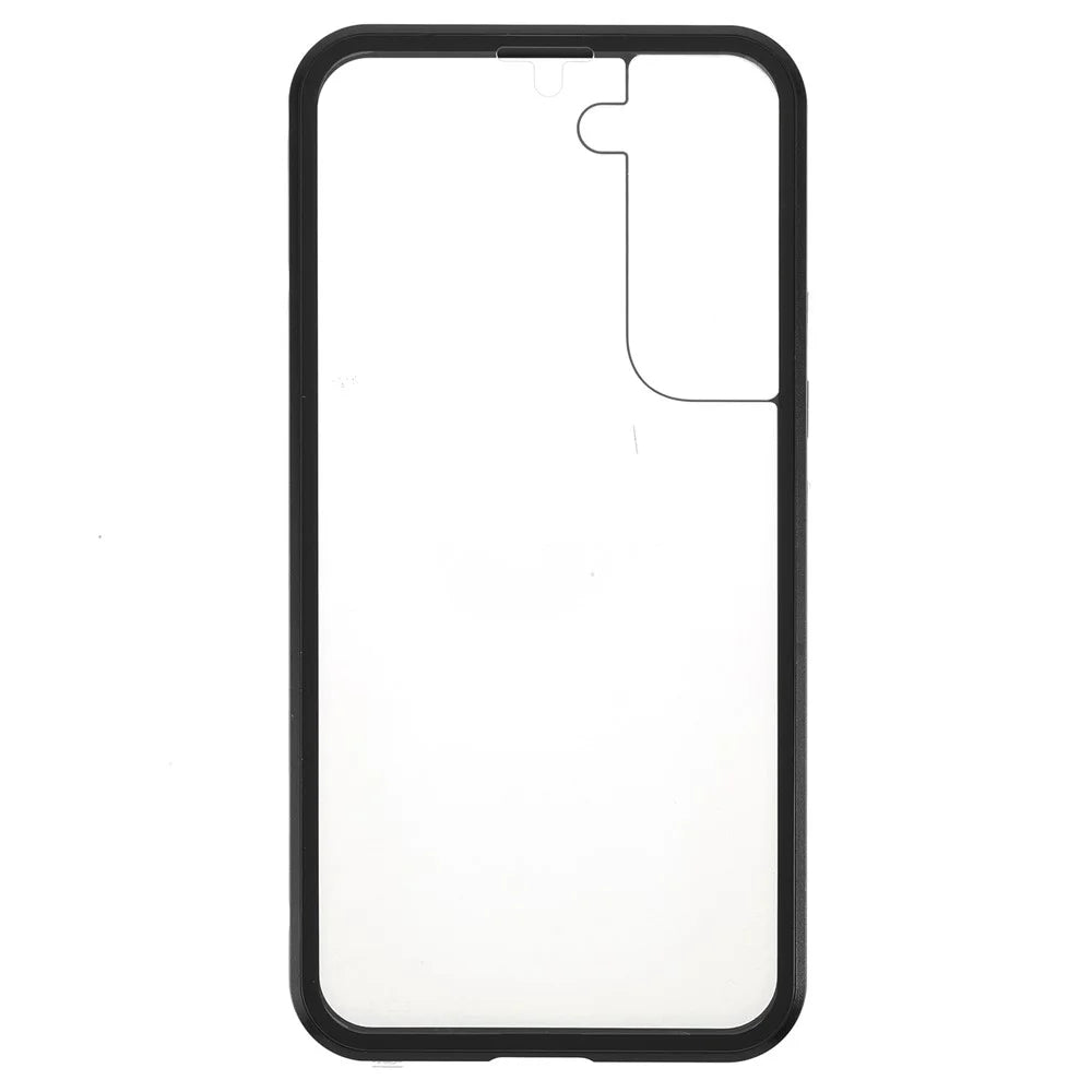 For Samsung Galaxy S22+ 5G 360 Degree Full Protection Case Aluminium Alloy Frame + Double-sided Tempered Glass Phone Cover with Magnetic Closure - Black - 4