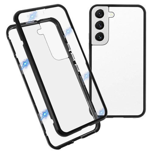 For Samsung Galaxy S22 5G Aluminium Alloy Frame + Double-sided Tempered Glass Phone Case Full Coverage Mobile Phone Cover - Black - 1