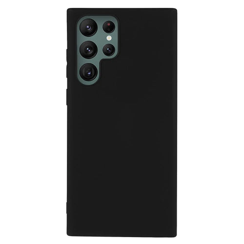 For Samsung Galaxy S22 Ultra 5G Slim Fit Soft TPU Phone Back Cover Protective Matte Finish Coating Case - Black - 1