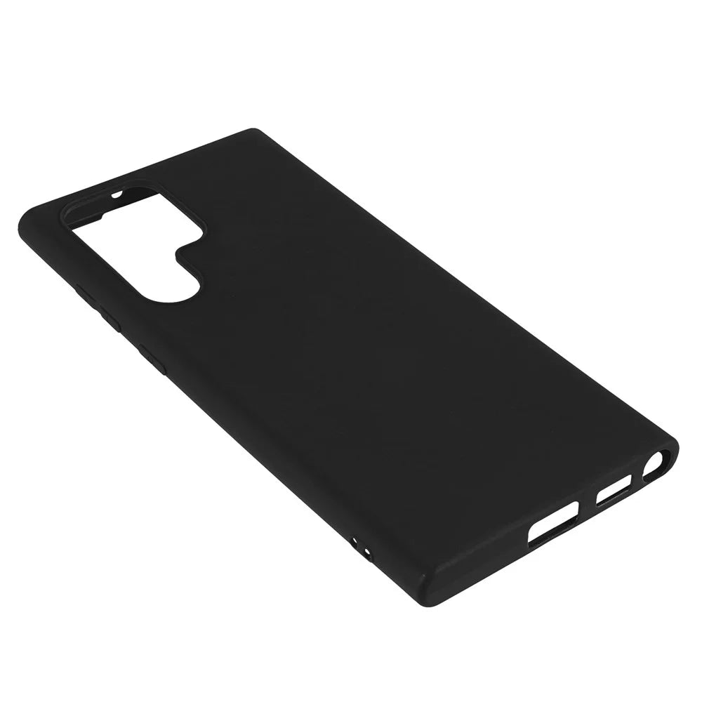 For Samsung Galaxy S22 Ultra 5G Slim Fit Soft TPU Phone Back Cover Protective Matte Finish Coating Case - Black - 4