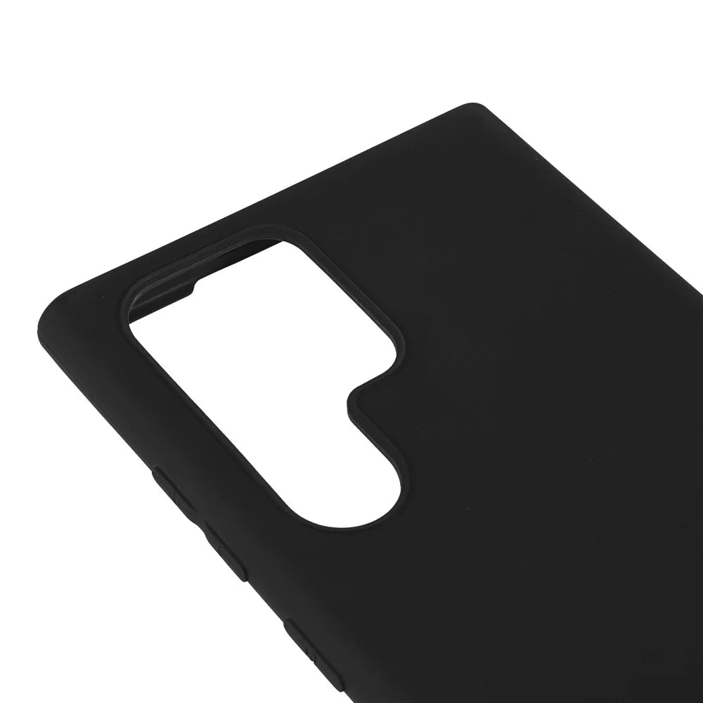 For Samsung Galaxy S22 Ultra 5G Slim Fit Soft TPU Phone Back Cover Protective Matte Finish Coating Case - Black - 5