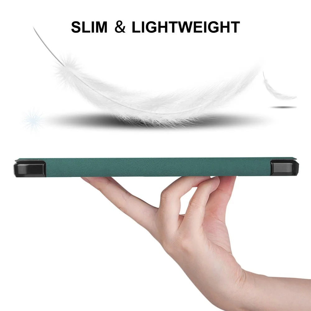 ENKAY HAT PRINCE for Samsung Galaxy Tab S8 11-inch Wi-Fi SM-X700/5G SM-X706 Pen Slot Design Auto Wake/Sleep Tri-fold Stand PU Leather + TPU Tablet Case Shell - Blackish Green - 7