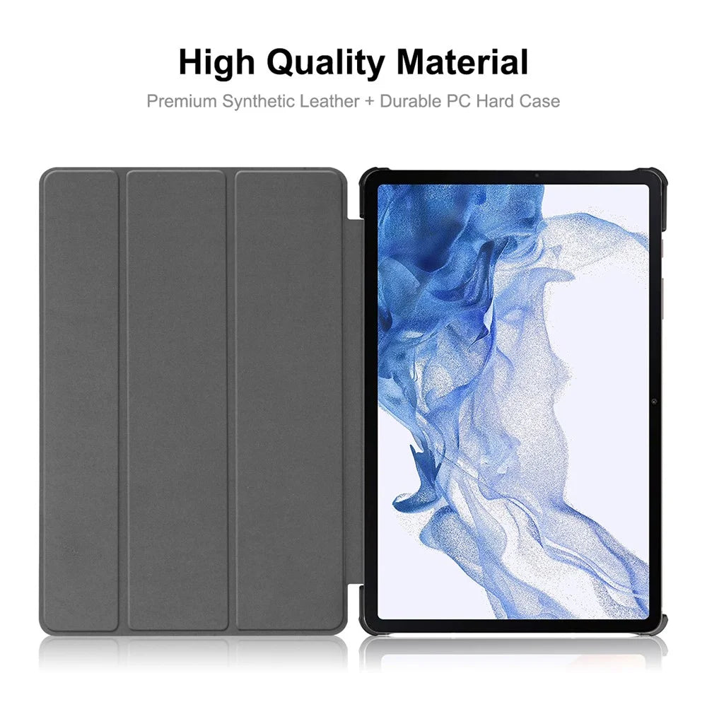 ENKAY HAT PRINCE for Samsung Galaxy Tab S8 11-inch Wi-Fi SM-X700/SM-X706 Scratch-resistant Auto Wake/Sleep Function Tri-fold Stand PU Leather + PC Tablet Case Cover - Baby Blue - 4
