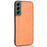 For Samsung Galaxy S22 5G Back Cover PU Leather Coated Hard PC + Soft TPU Business Stitching Case - Yellow - 2