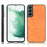 For Samsung Galaxy S22 5G Back Cover PU Leather Coated Hard PC + Soft TPU Business Stitching Case - Yellow - 3