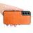 For Samsung Galaxy S22 5G Back Cover PU Leather Coated Hard PC + Soft TPU Business Stitching Case - Yellow - 6