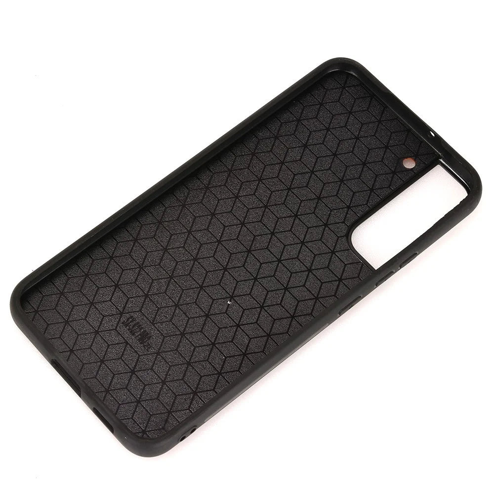 For Samsung Galaxy S22+ 5G Stitching Phone Case PU Leather Coated Hard PC + Soft TPU Non-Slip Grip Protective Cover - Black - 7