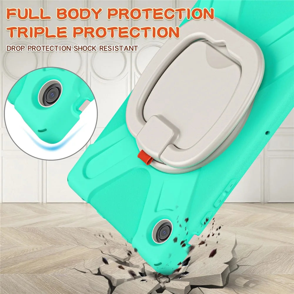 For Samsung Galaxy Tab A8 10.5 (2021) / A8 10.5 (2022) Tablet Case 360 Degree Rotary Kickstand Anti-fall Protection PC + Silicone Hybrid Cover - Mint Green - 5