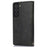 For Samsung Galaxy S22 5G Split Leather Stand Multiple Card Slots Case Wallet Phone Cover with Hand Strap - Black - 3