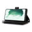 For Samsung Galaxy S22 5G Split Leather Stand Multiple Card Slots Case Wallet Phone Cover with Hand Strap - Black - 4