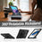 For Samsung Galaxy Tab A8 10.5 (2021) / (2022) Wi-Fi SM-X200 / LTE SM-X205 Hard PC Soft Silicone Case with PET Screen Protector Swivel Kickstand Shockproof Cover with Hand / Shoulder Strap - Black / Black - 2