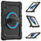 For Samsung Galaxy Tab A8 10.5 (2021) / (2022) Wi-Fi SM-X200 / LTE SM-X205 Hard PC Soft Silicone Case with PET Screen Protector Swivel Kickstand Shockproof Cover with Hand / Shoulder Strap - Black / Black - 7