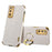 For Samsung Galaxy S20 FE 2022/S20 FE/S20 FE 5G/S20 Lite Crocodile Texture 6D Electroplated PU Leather Coated TPU Phone Case Cover with Ring Kickstand - White - 1