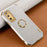 For Samsung Galaxy S20 FE 2022/S20 FE/S20 FE 5G/S20 Lite Crocodile Texture 6D Electroplated PU Leather Coated TPU Phone Case Cover with Ring Kickstand - White - 3