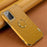 For Samsung Galaxy Note20 5G/4G 6D Electroplated Crocodile Texture Kickstand Phone Case PU Leather Coated TPU Shell - Yellow - 3