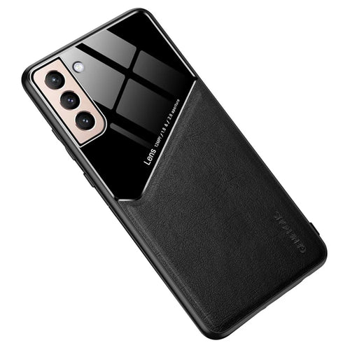 For Samsung Galaxy S22 5G Phone Case Shockproof Cover Anti-Fall TPU Frame Phone Protector with Magnetic Metal Sheet - Black - 1