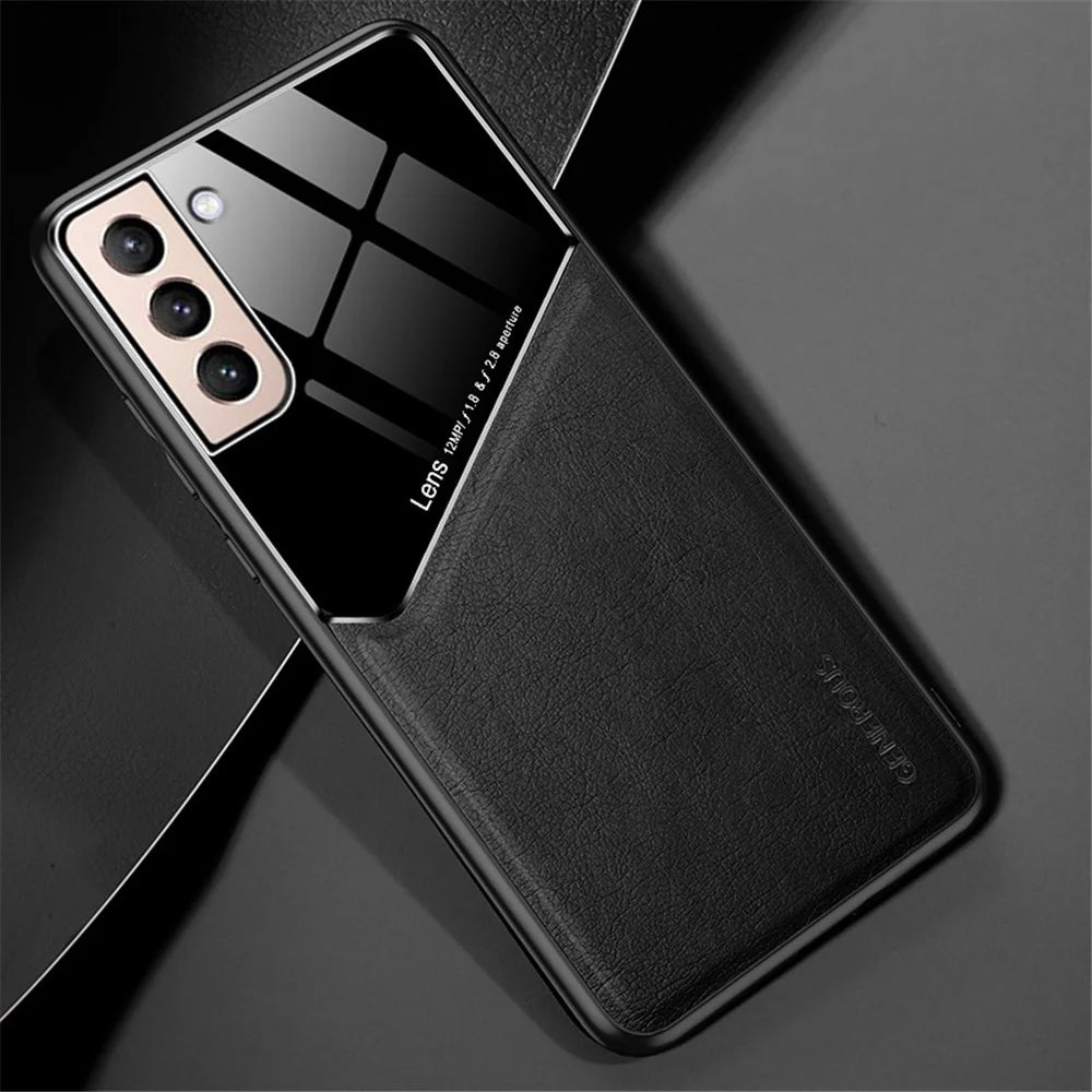 For Samsung Galaxy S22 5G Phone Case Shockproof Cover Anti-Fall TPU Frame Phone Protector with Magnetic Metal Sheet - Black - 2