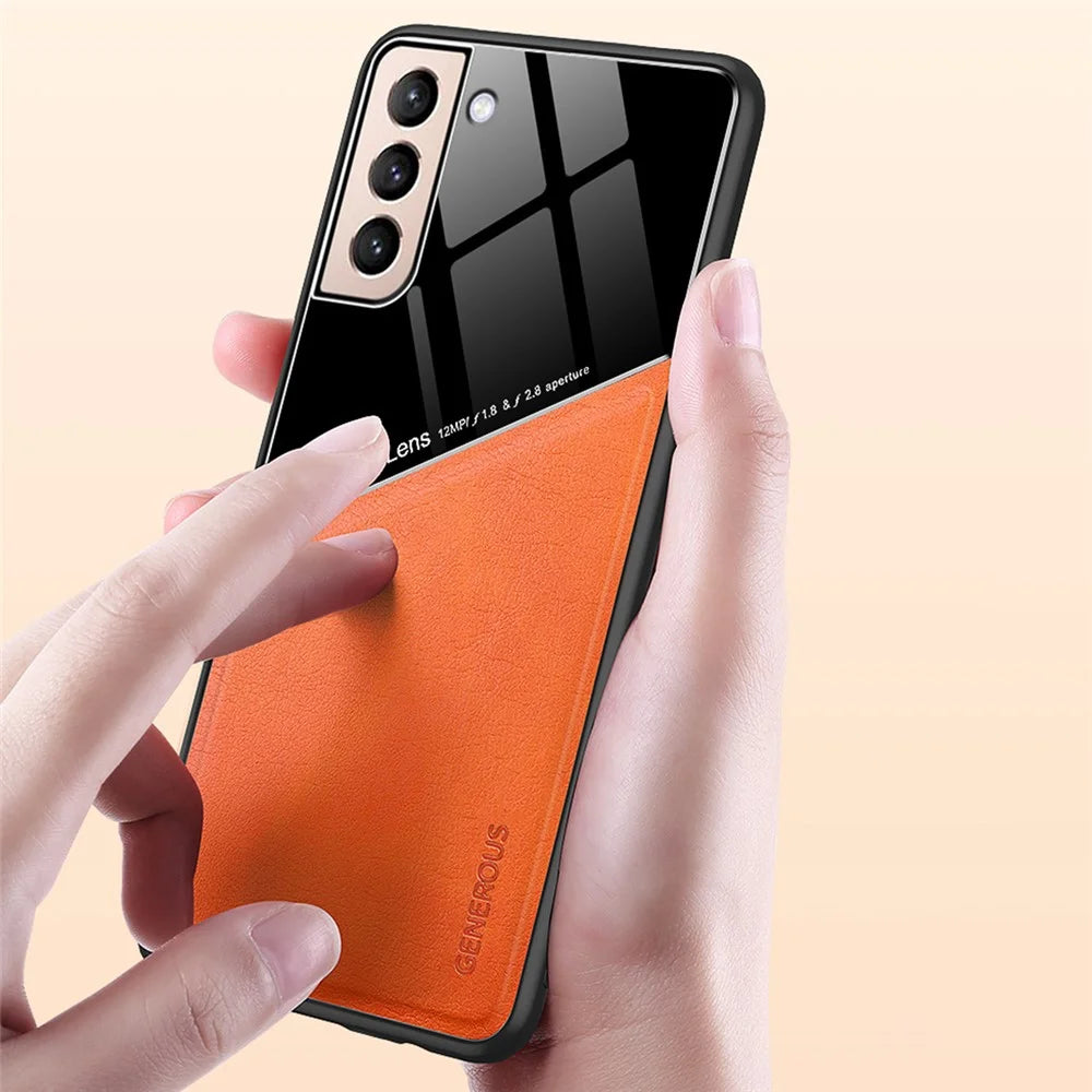 For Samsung Galaxy S22 5G Phone Case Shockproof Cover Anti-Fall TPU Frame Phone Protector with Magnetic Metal Sheet - Black - 4