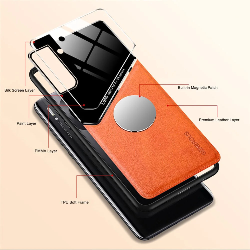 For Samsung Galaxy S22 5G Phone Case Shockproof Cover Anti-Fall TPU Frame Phone Protector with Magnetic Metal Sheet - Black - 5