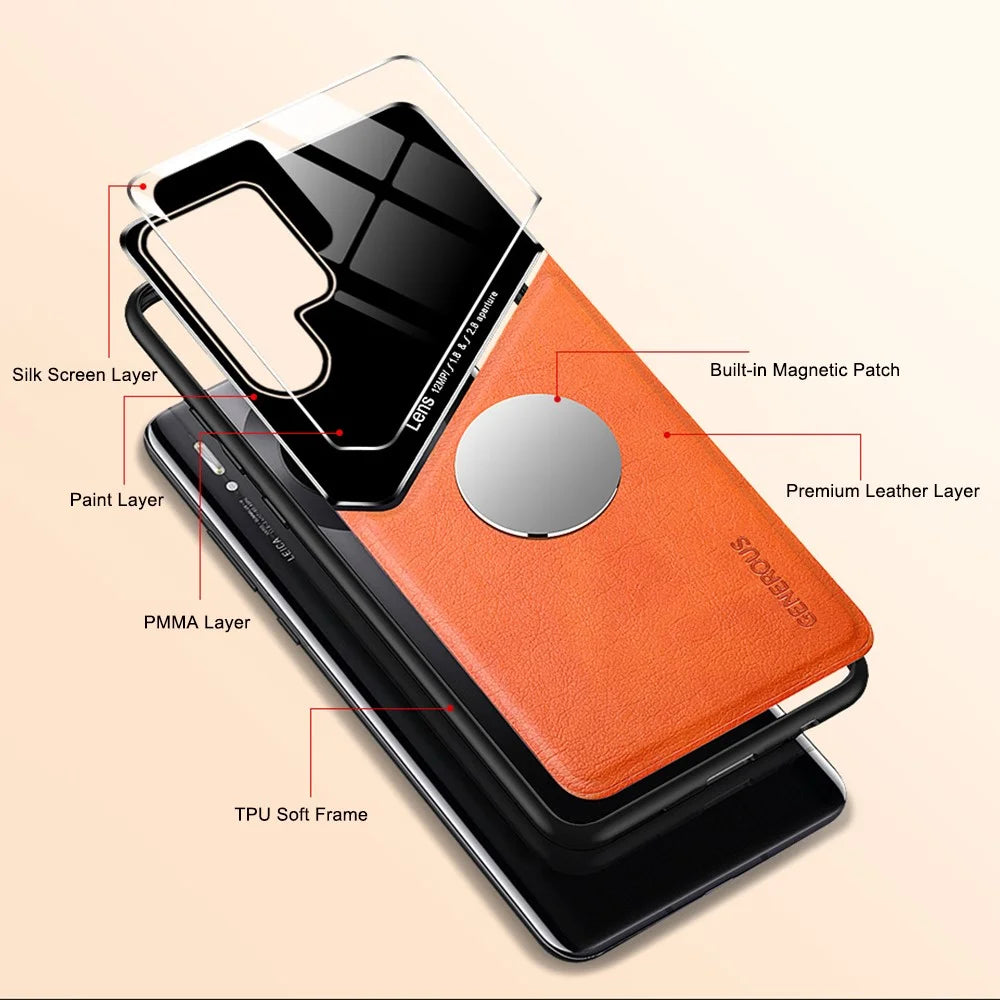 For Samsung Galaxy S22 Ultra 5G Anti-Fall Phone Case with Magnetic Metal Sheet Shockproof TPU Frame Phone Protector - Green - 6