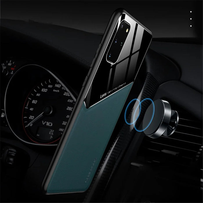For Samsung Galaxy S20 Plus 4G/5G Shockproof Phone Case with Magnetic Metal Sheet Anti-Fall TPU Frame Phone Protective Cover - Orange - 6
