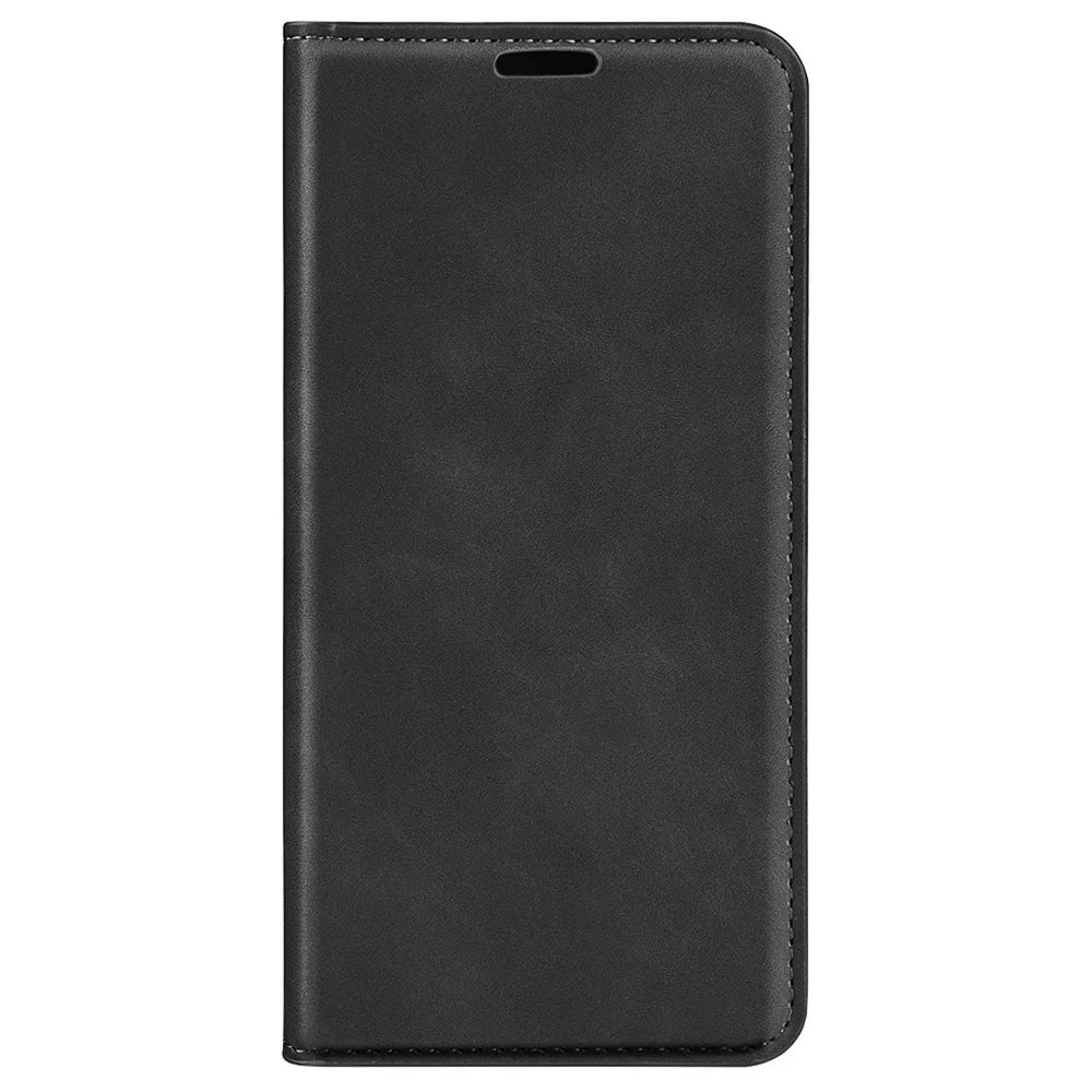 For Samsung Galaxy Xcover Pro PU Leather Attached TPU Inner Case Stand Function Magnetic Auto-absorbed Skin Touch Flip Wallet Phone Cover - Black - 2