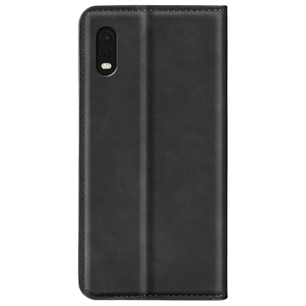 For Samsung Galaxy Xcover Pro PU Leather Attached TPU Inner Case Stand Function Magnetic Auto-absorbed Skin Touch Flip Wallet Phone Cover - Black - 3