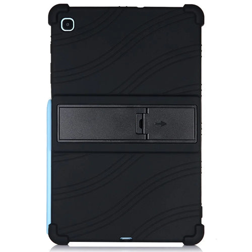 For Samsung Galaxy Tab S6 Lite (2020) P615 P610 / (2022) / (2024) Silicone Tablet Case with Kickstand  - Black - 1