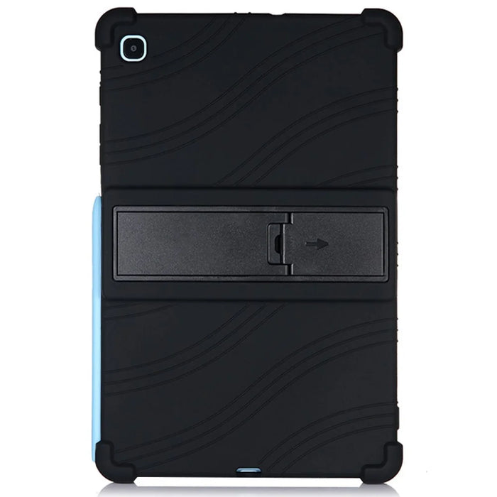 For Samsung Galaxy Tab S6 Lite (2020) P615 P610 / (2022) / (2024) Silicone Tablet Case with Kickstand  - Black - 1