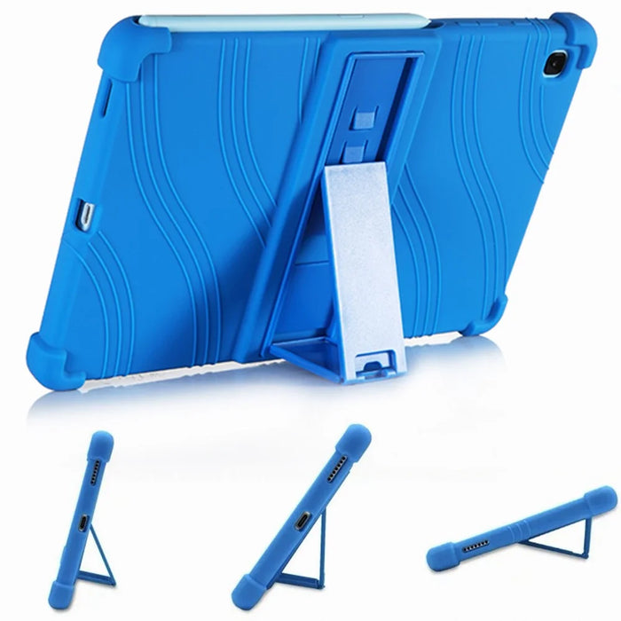 For Samsung Galaxy Tab S6 Lite (2020) P615 P610 / (2022) / (2024) Silicone Tablet Case with Kickstand  - Black - 5