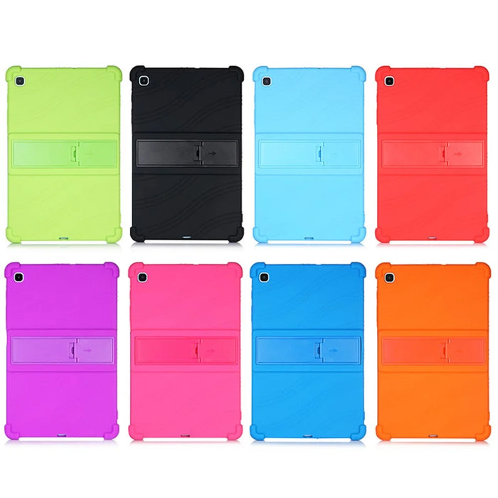 For Samsung Galaxy Tab S6 Lite (2020) P615 P610 / (2022) / (2024) Silicone Tablet Case with Kickstand  - Black - 6