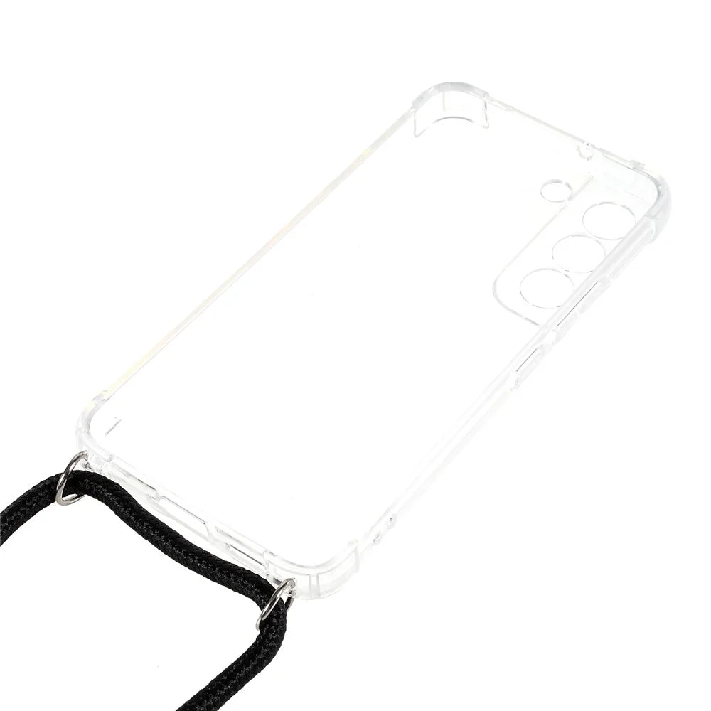 Crystal Clear TPU Cover for Samsung Galaxy S22 5G, Reinforced Four Corner Shockproof Phone Case with Lanyard - 6