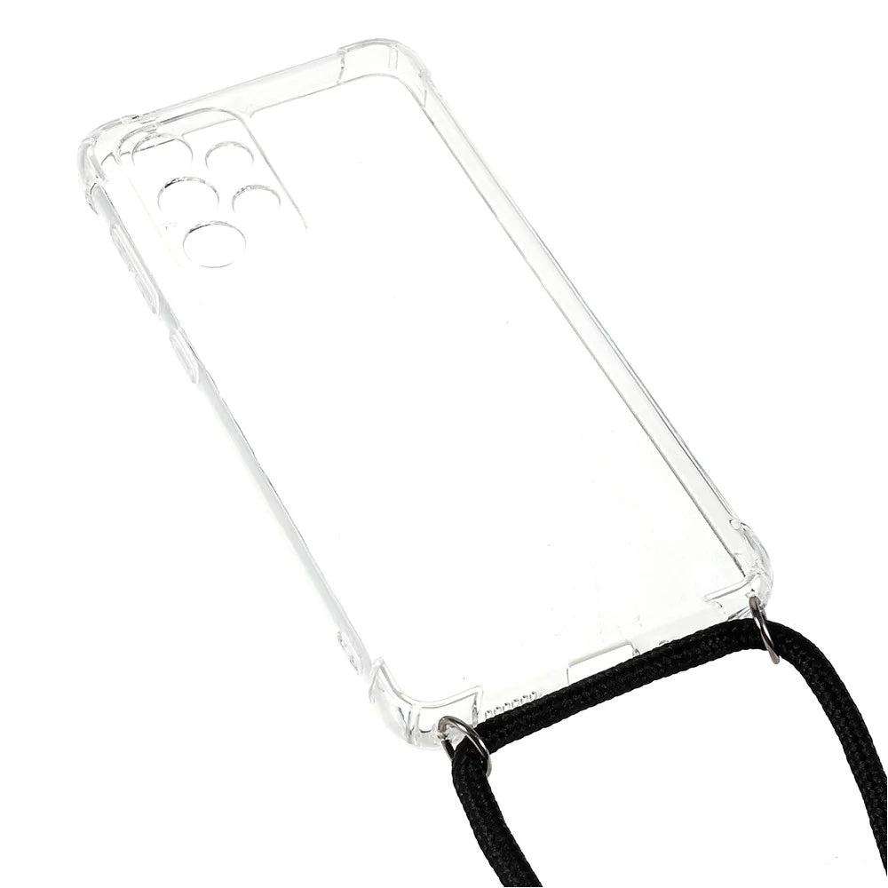 For Samsung Galaxy A33 5G Reinforced Four Corner Transparent TPU Cover Phone Case with Lanyard - 2