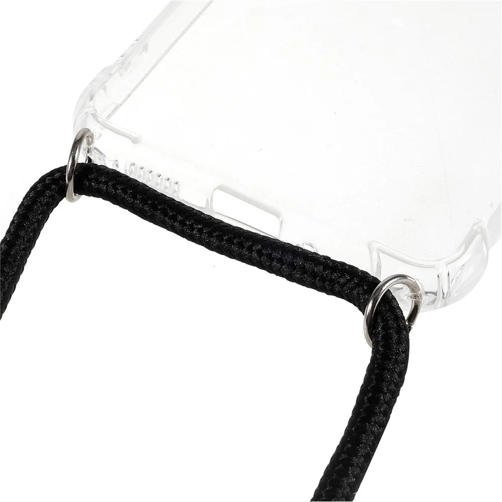 For Samsung Galaxy A33 5G Reinforced Four Corner Transparent TPU Cover Phone Case with Lanyard - 4
