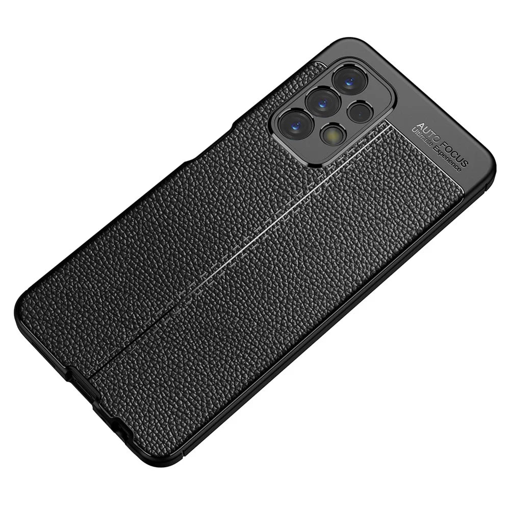 For Samsung Galaxy A23 4G / 5G Litchi Texture Flexible TPU Cell Phone Back Cover Scratch-proof Case - Black - 3