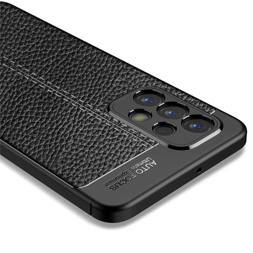 For Samsung Galaxy A23 4G / 5G Litchi Texture Flexible TPU Cell Phone Back Cover Scratch-proof Case - Black - 5