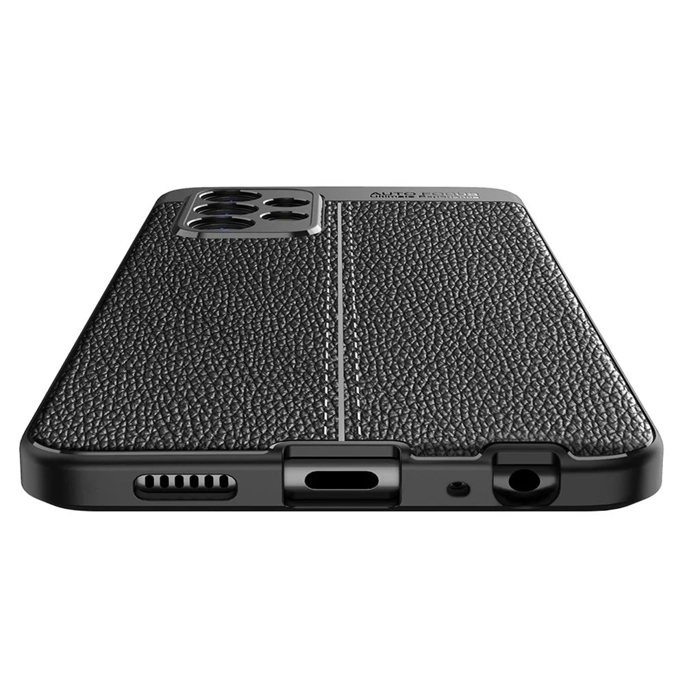 For Samsung Galaxy A23 4G / 5G Litchi Texture Flexible TPU Cell Phone Back Cover Scratch-proof Case - Black - 7