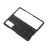 For Samsung Galaxy Z Fold2 5G PC+TPU Hybrid Phone Case Coated with Grid Texture PU Leather Phone Accessory - Black - 3