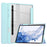 For Samsung Galaxy Tab S8 Tri-fold Stand PU Leather + TPU + Acrylic Smart Tablet Cover Case with Pen Slot - Sky Blue - 1