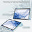 For Samsung Galaxy Tab S8 Tri-fold Stand PU Leather + TPU + Acrylic Smart Tablet Cover Case with Pen Slot - Sky Blue - 3