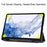 For Samsung Galaxy Tab S8 TPU+PU Leather Trifold Stand Auto Sleep/Wake Function Tablet Protective Cover with Pencil Holder - Black - 5