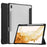 For Samsung Galaxy Tab S8+ Tri-fold Stand PU Leather Tablet Case TPU + Transparent Acrylic Back Cover with Pen Slot - Black - 1