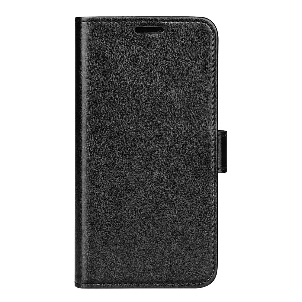 For Samsung Galaxy A23 4G / 5G (Global Version) Crazy Horse Texture Folio Flip Leather Cover Wallet Stand Phone Case - Black - 2