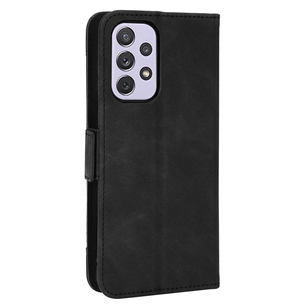 For Samsung Galaxy A53 5G Cell Phone Case PU Leather Card Slots Magnetic Flip Stand Shockproof Wallet Cover - Black - 3