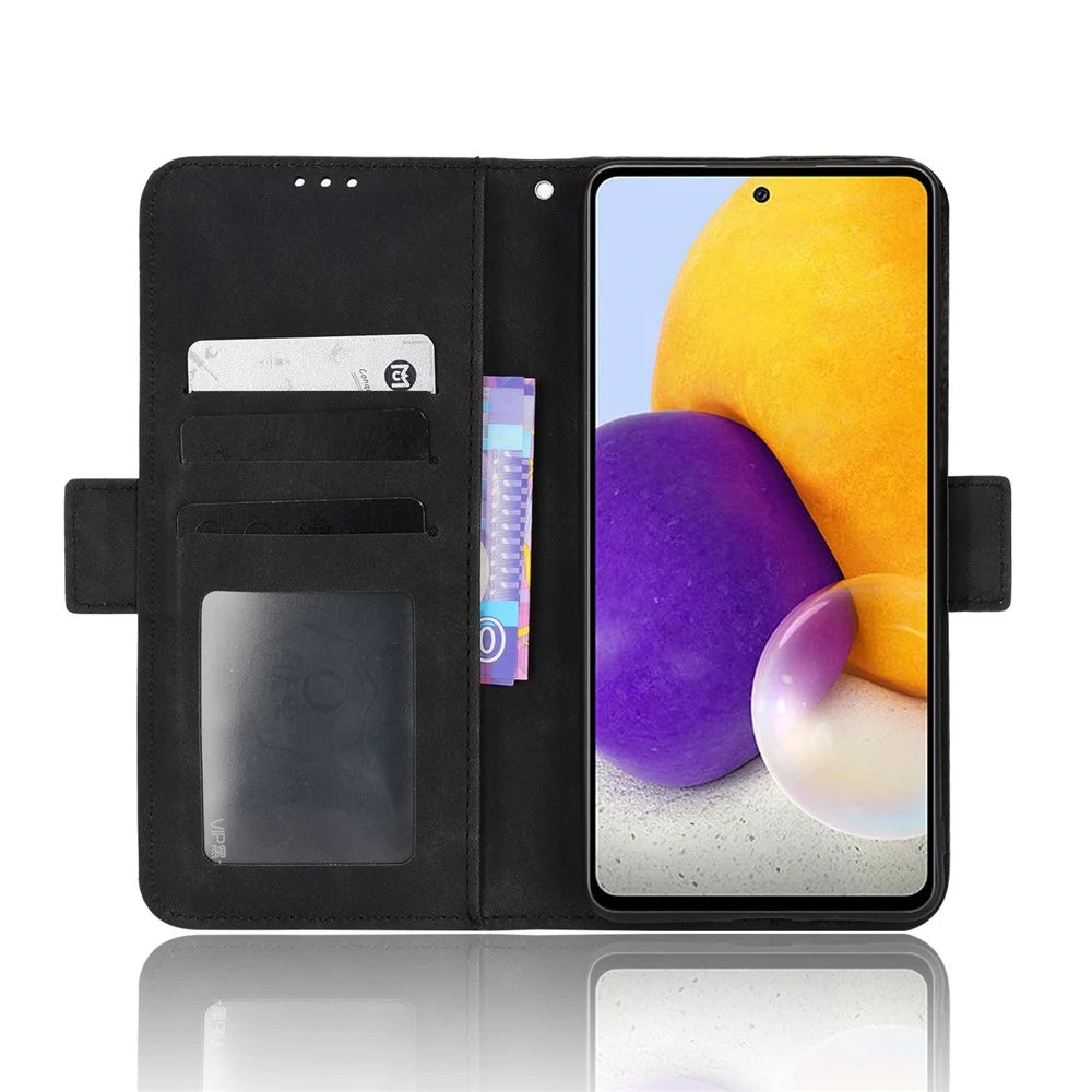 For Samsung Galaxy A53 5G Cell Phone Case PU Leather Card Slots Magnetic Flip Stand Shockproof Wallet Cover - Black - 4