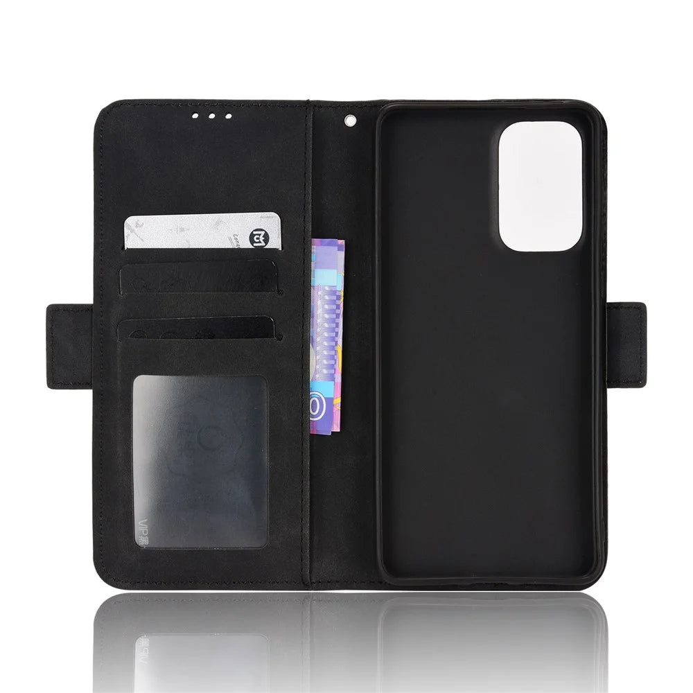 For Samsung Galaxy A53 5G Cell Phone Case PU Leather Card Slots Magnetic Flip Stand Shockproof Wallet Cover - Black - 6