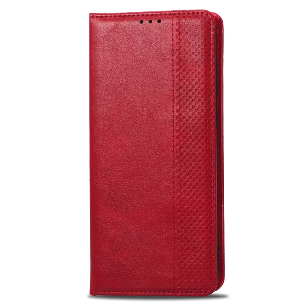 For Samsung Galaxy A53 5G Phone Cover Magnetic PU Leather Stand Imprinted Pattern Wallet Inner Soft TPU Case - Red - 2