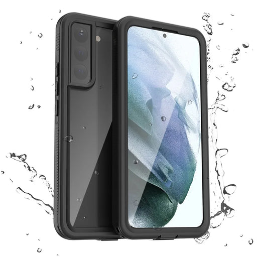 REDPEPPER A Series for Samsung Galaxy S22+ 5G IP68 Waterproof IP6X Dustproof Hybrid Phone Case Transparent Back [Support Fingerprint Unlock] - Black - 1
