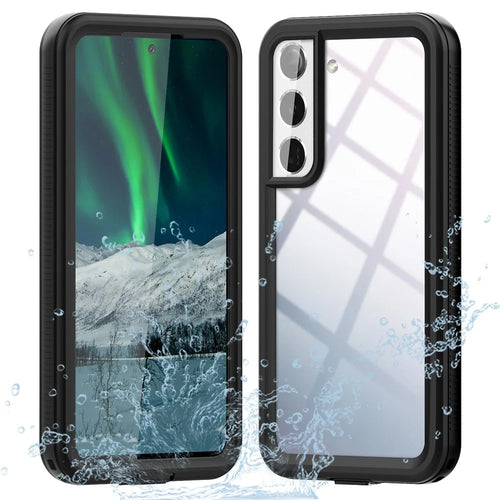 REDPEPPER A Series for Samsung Galaxy S22 5G [Support Fingerprint Unlock] Hybrid Phone Case Transparent Back IP68 Waterproof IP6X Dustproof - Black - 1