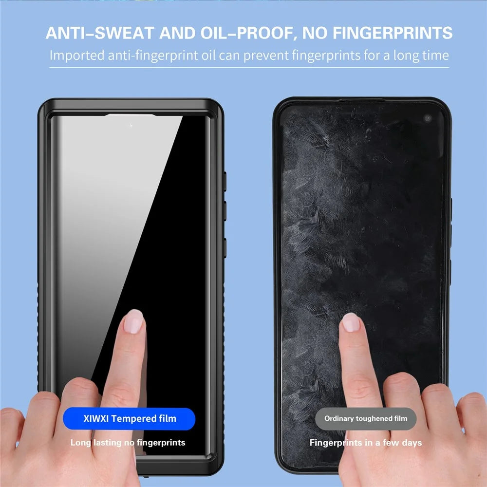 REDPEPPER FS Series Waterproof Case for Samsung Galaxy S22 Ultra 5G Transparent Hybrid Back Phone Cover [Support Fingerprint Unlock] IP68 IP6X - 5
